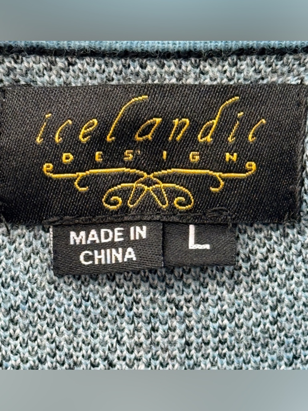 Icelandic Design Navy Blue Art-to-Wear Zip-Up Cardigan Sweater 100% Wool Size L - Picture 2 of 11